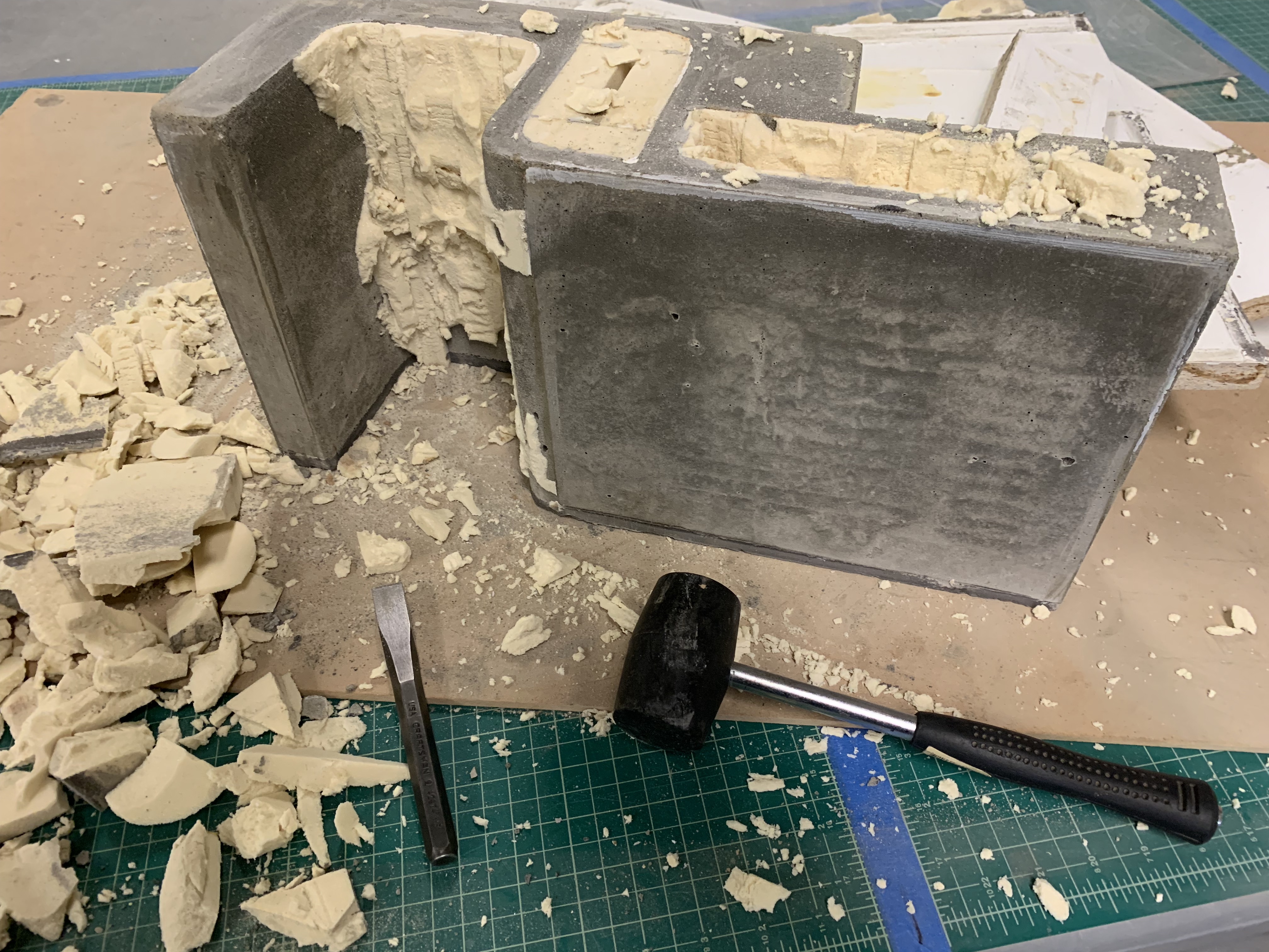 Removing the mold and foam