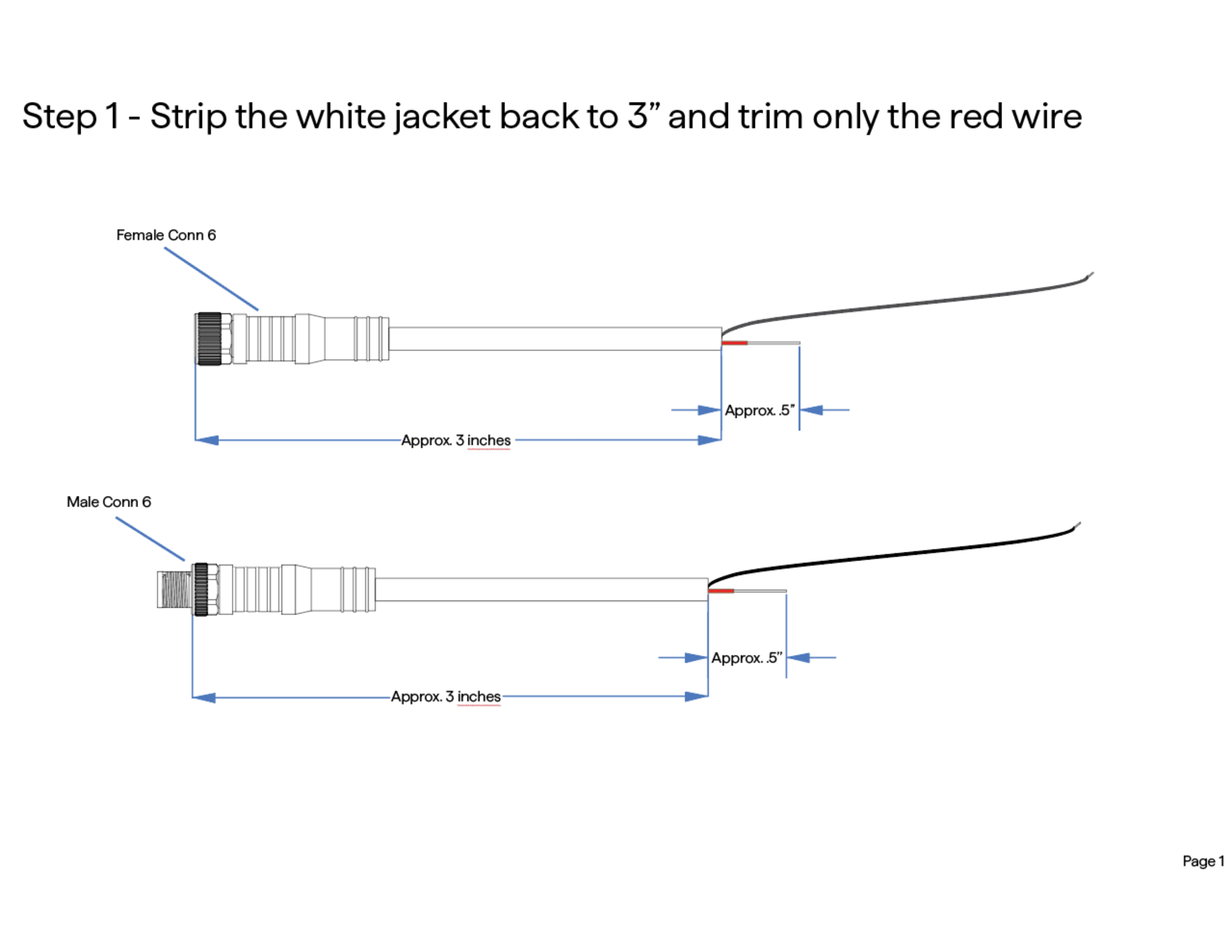 Illustrated cable modification instructions
