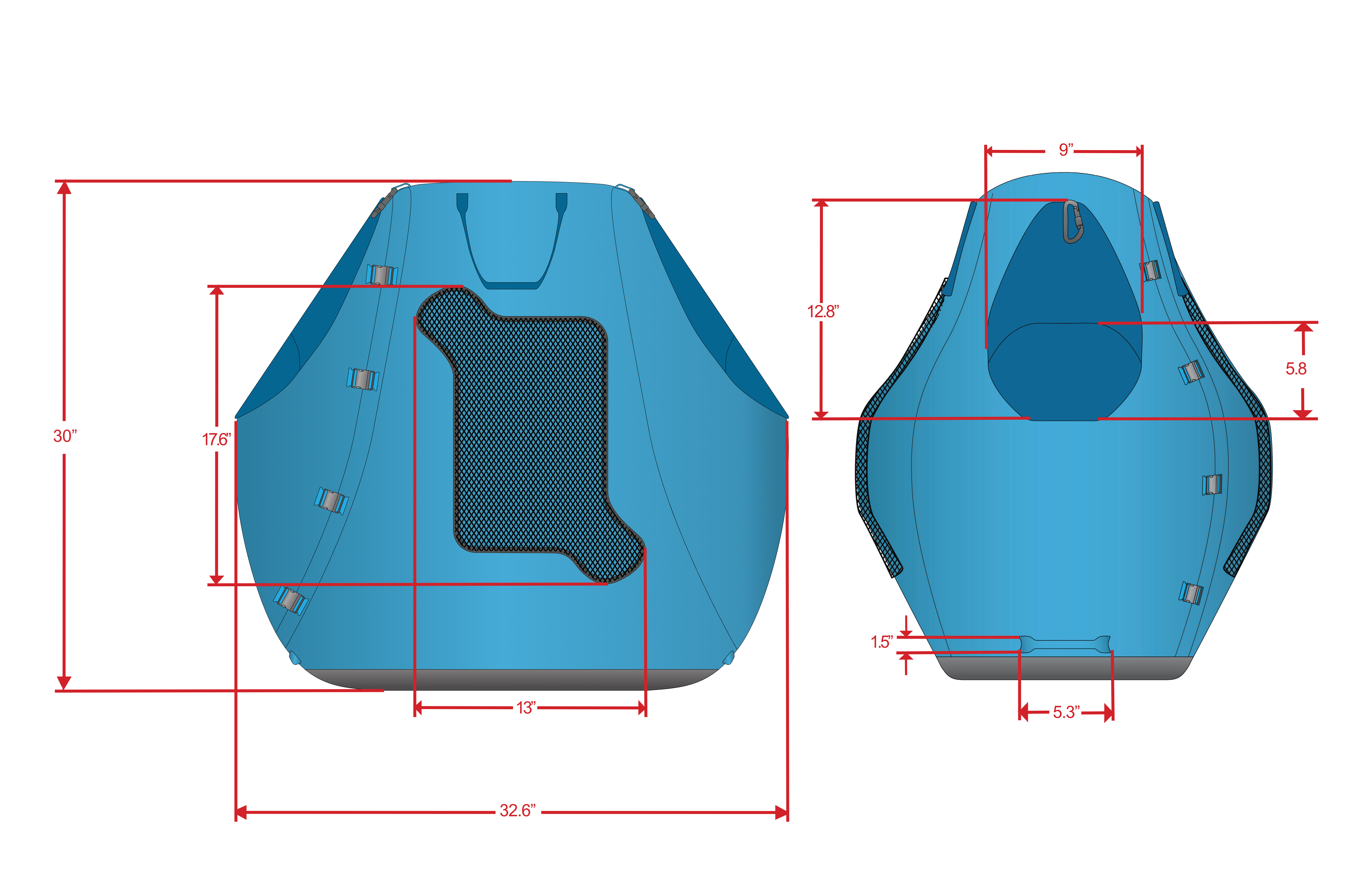 Big Pup Carrier dimension drawing placeholder
