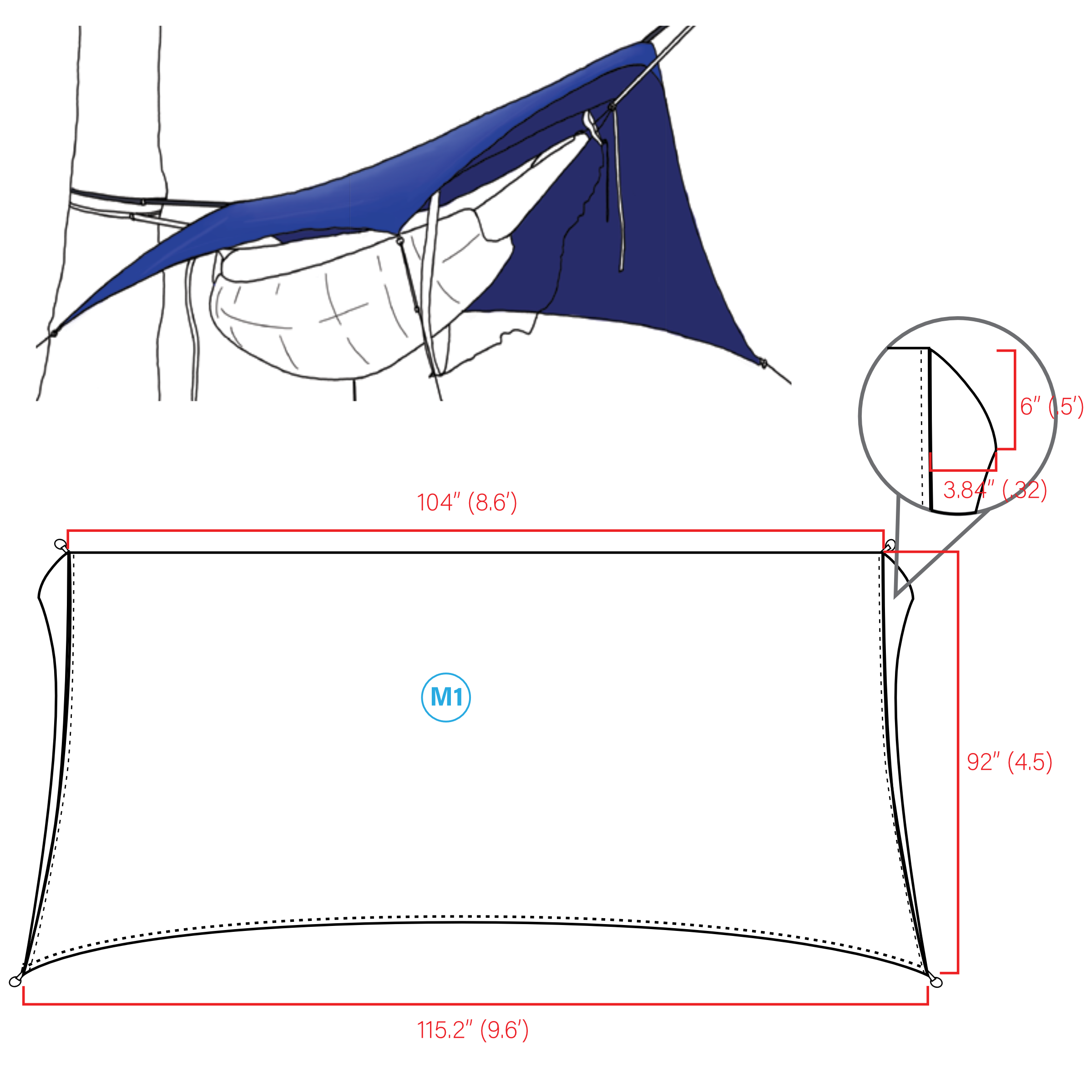 Rain tarp dimensions