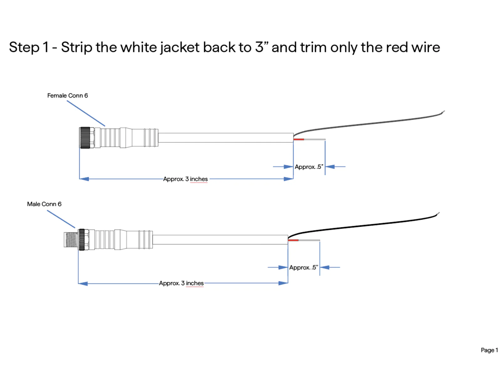 Illustrated cable modification instructions