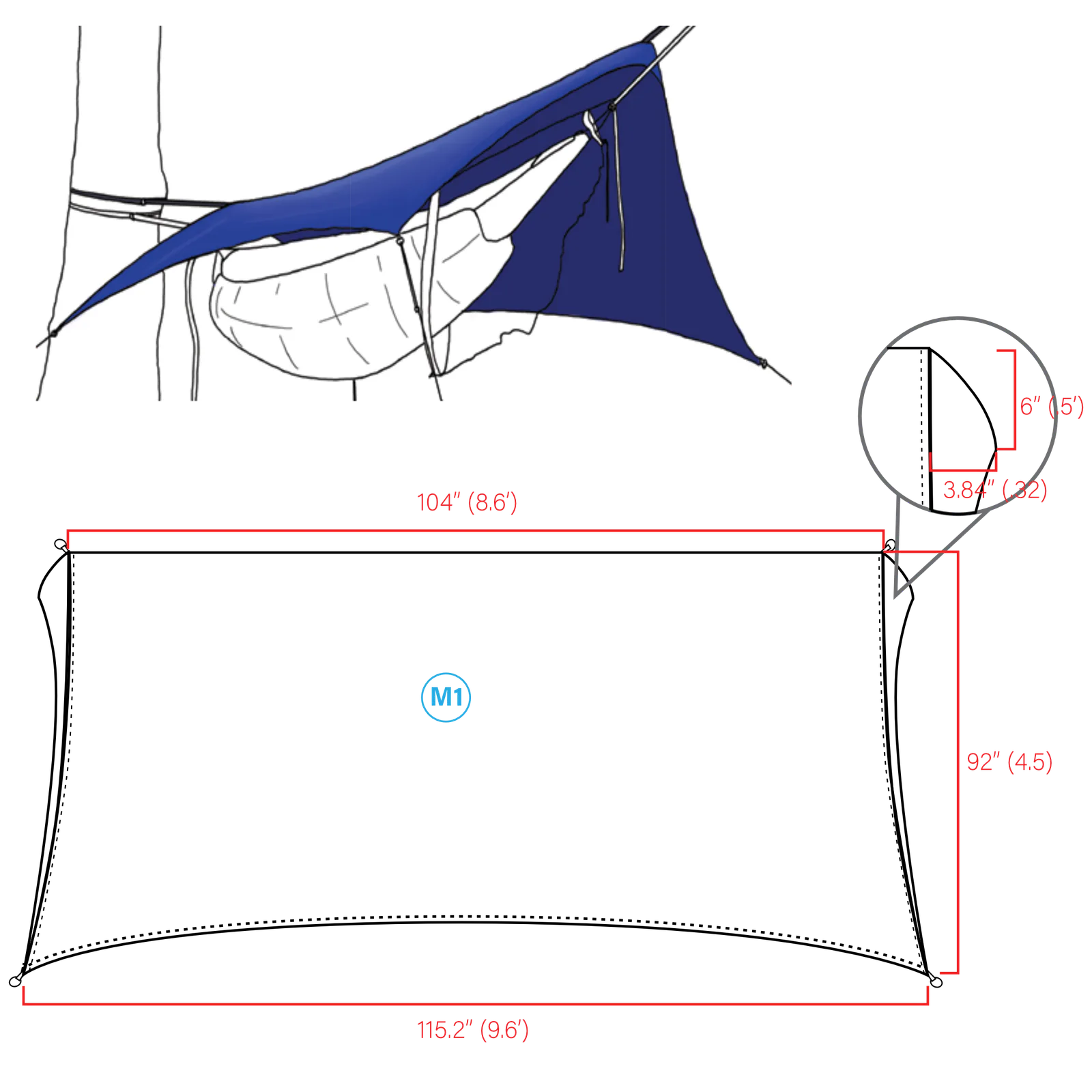 Rain tarp dimensions
